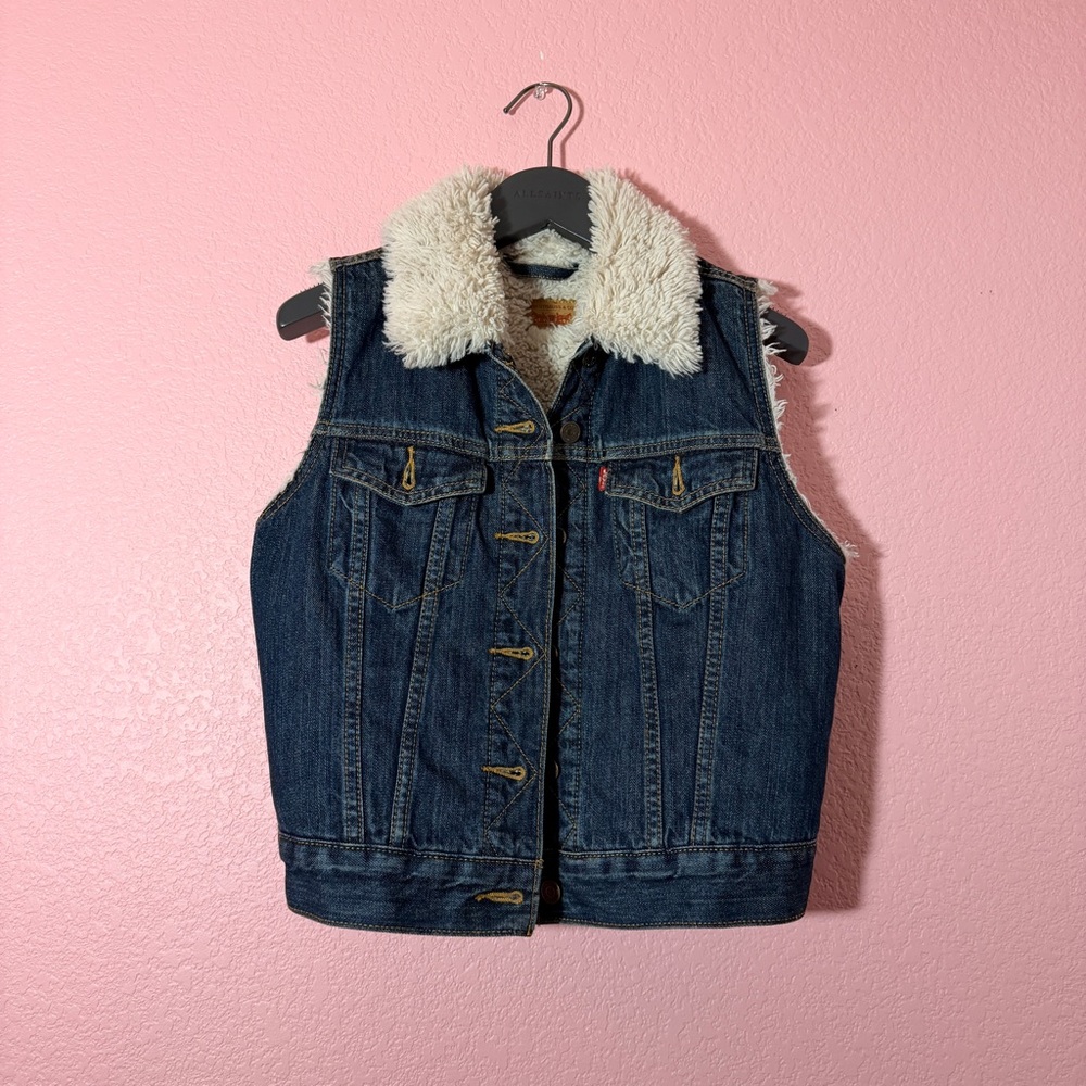 Levi’s - Denim Vest, Sherpa Collar and Sherpa Lined